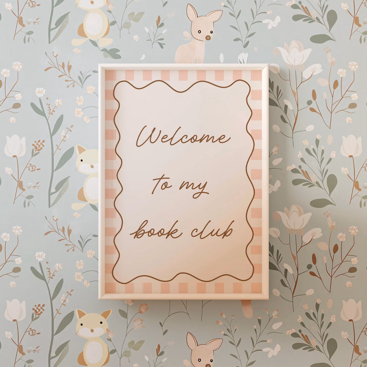 Autumns Corner Welcome To My Book Club Pink Checkerboard A4 Paper Poster – 2