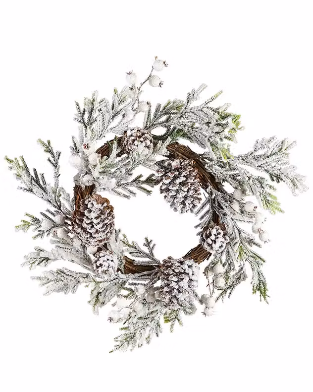 Dibor Giant Snowdrift Christmas Wreath in White, Diameter: 50 cm – 2