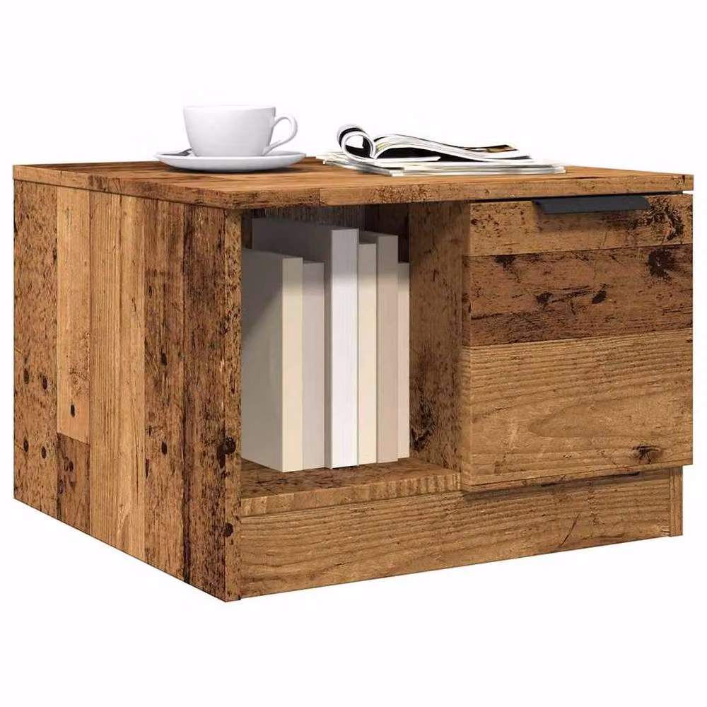 Berkfield Home Rustic Brown Square Coffee Table in Engineered Wood, W/D/H: 50 x 50 x 36 cm – 2