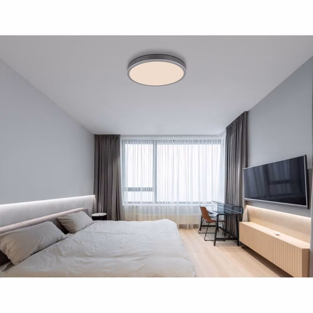 Netlighting Doro LED Ceiling Light in Silver, Dimmable with Remote Control and Timer, Diameter: 45 cm – 3