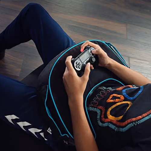 Game Over 8-Bit Ergonomic Gaming Support Cushion in Red and Black with Removable Velour Cover – 4