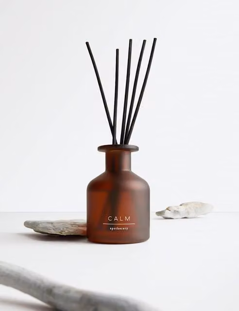 Apothecary Calm Reed Diffuser, 100ml, Amber Glass with Floral, Fruity and Woody Scents