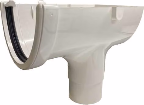 FloPlast Deepflow/Hi-Cap Gutter Stopend Outlet, White, W: 11.5 cm x H: 7.5 cm