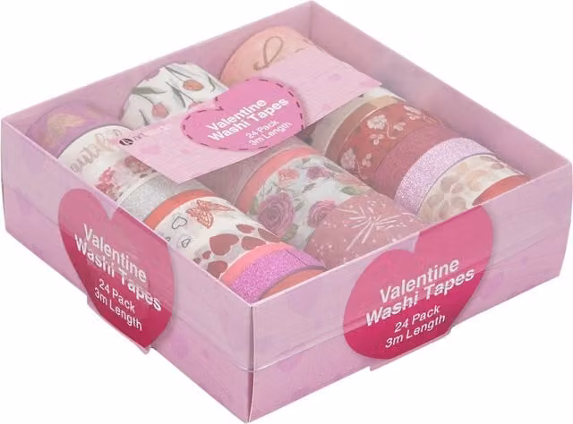 Art Studio Valentines Washi Tape in Pink and Multicolour