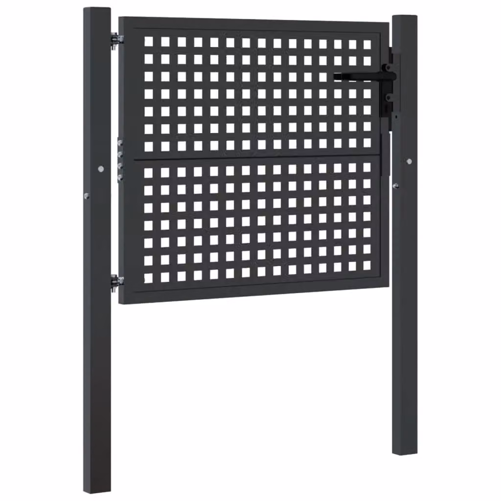 Berkfield Home Steel Wire Mesh Garden Gate in Anthracite, W: 105 cm, H: 125 cm – 2