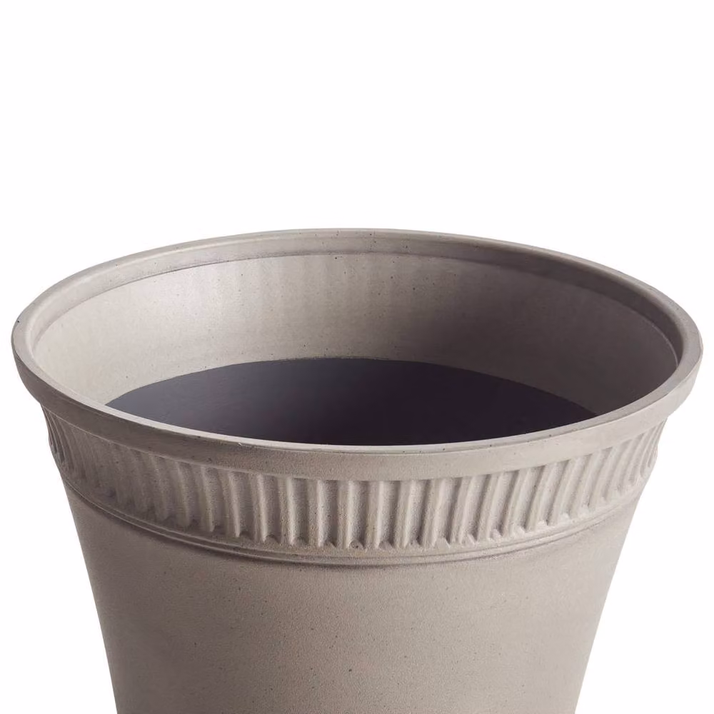 Wyld and Coco Grey Round Matte Ceramic Planter Tub for Indoor and Outdoor Use, Diameter: 44 cm – 5