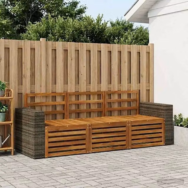 Berkfield Home 3-Piece Modern Garden Sofa Set in Brown Solid Acacia Wood