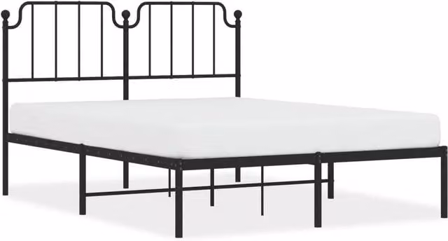 Berkfield Home Metal Bed Frame with Headboard in Black, W/D/H: 140 x 190 cm – 1