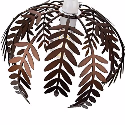 Happy Homewares Traditional Fern Leaf Easy Fit Ceiling Pendant Light Shade in Bronze Finish, Diameter: 28 cm – 3