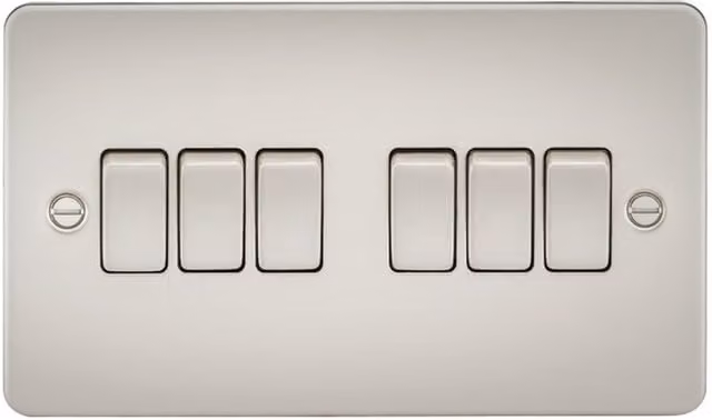 Knightsbridge FP4200PL Pearl Flat Plate 10AX 6G 2-Way Switch