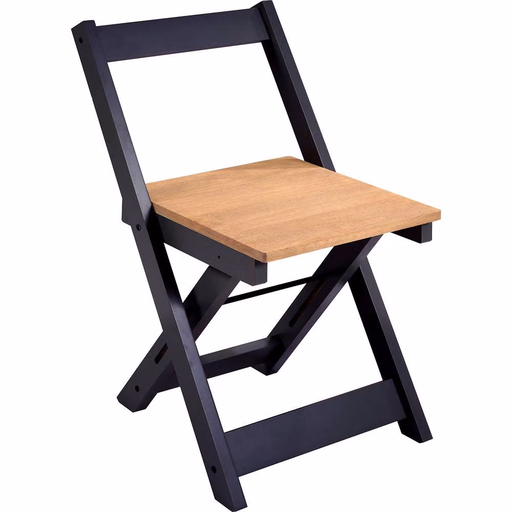 Seconique Santos Folding Dining Chair Set of 2 in Navy Blue and Distressed Waxed Pine – 4