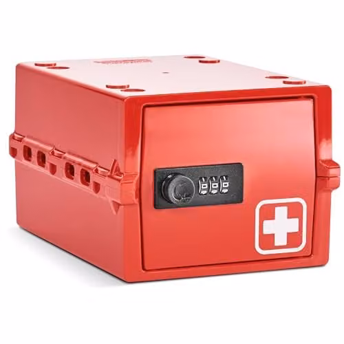 Lockabox Mini Small Lockable Storage Box with Combination Lock, Red, W/D/H: 22.3 x 15.4 x 12 cm – 1