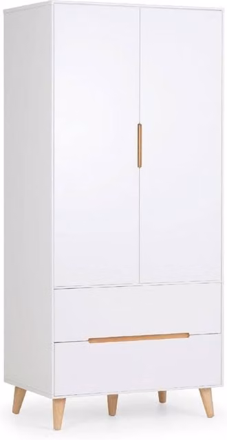 Cheshire Premium Elara Combination Wardrobe in White with Internal Drawers and Hinged Doors