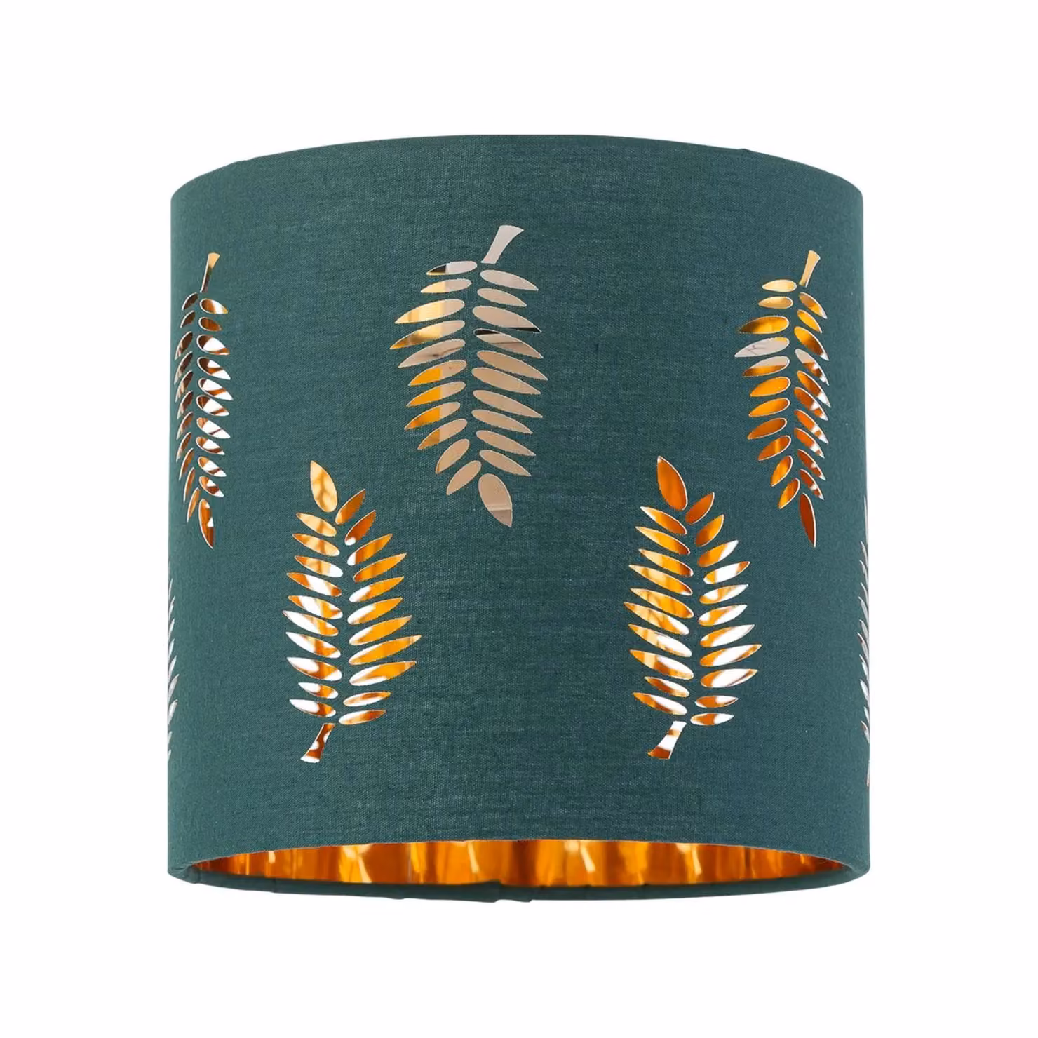 First Choice Lighting Chrome Arched Table Lamp with Green Fern Cut Out Shade in Silver – 2