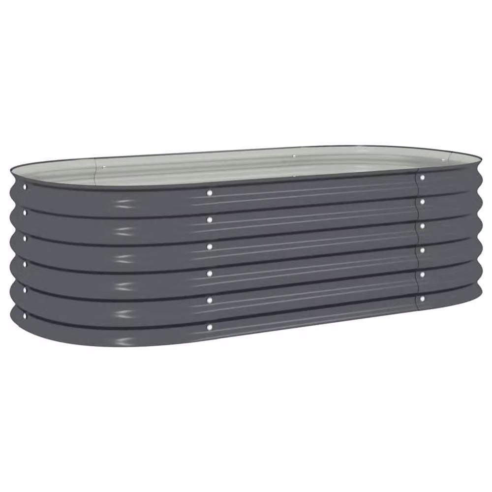 Berkfield Home Garden Galvanised Steel Raised Bed in Grey, W: 160 cm, D: 80 cm, H: 44 cm – 2