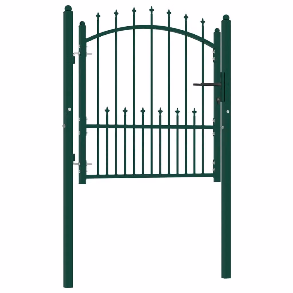 Berkfield Home Green Steel Spiked Swing Fence Gate, W/H: 100 x 100 cm – 2