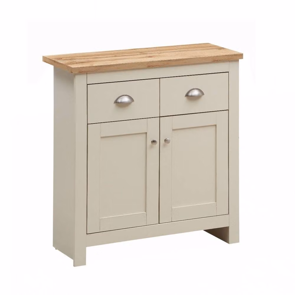 Timber Art Design Lisbon Compact 2 Door 2 Drawer Sideboard Storage Cabinet in Beige – 2