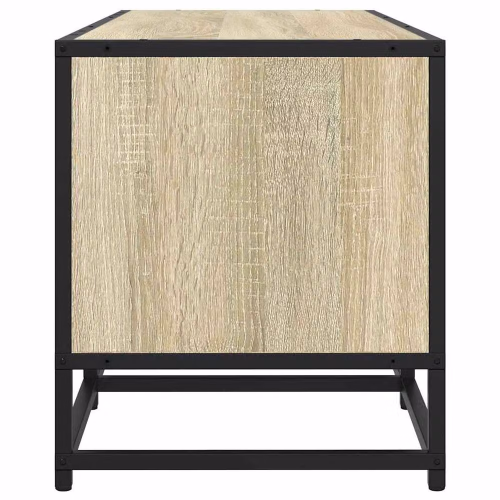 Berkfield Home TV Cabinet in Sonoma Oak and Beige, W/D/H: 120 x 35 x 41 cm – 3