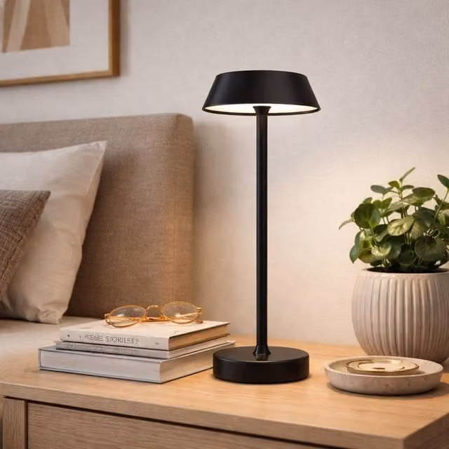 Pagazzi Energize Black LED Rechargeable Desk Table Lamp with Touch Sensor – 1