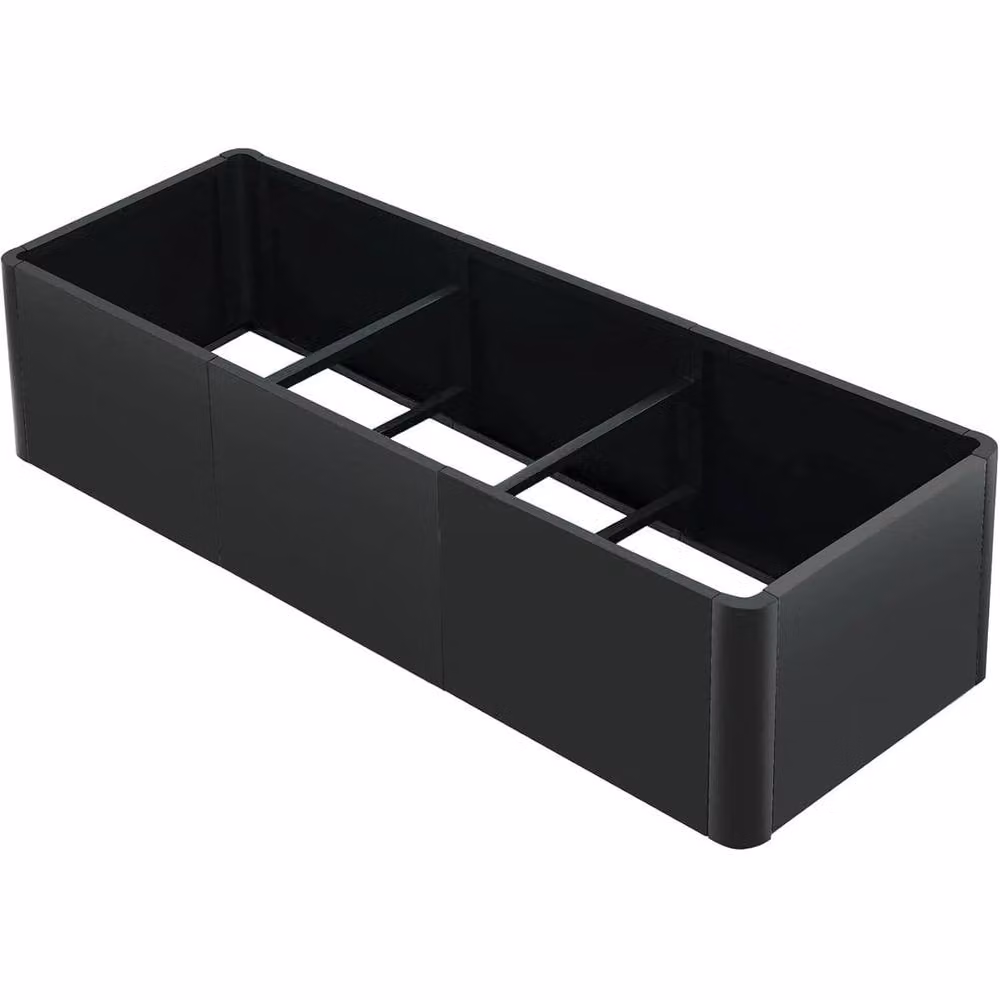 VOGREX Large Rectangular Metal Planter Tub in Black – 3