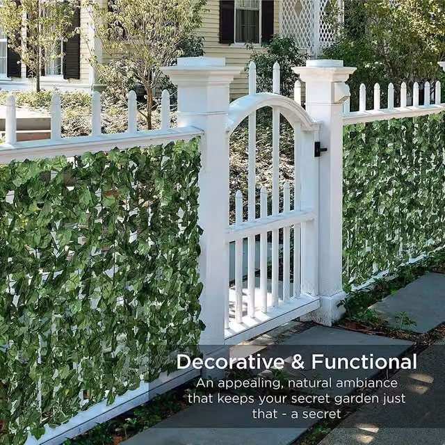 NESTLUNE Artificial Ivy Leaf Garden Fence Hedge, Green, W: 100 cm, H: 15 cm