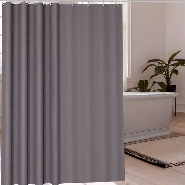 KORVIXA Waterproof and Mould-Resistant Weighted Shower Curtain in Dark Grey, W: 180 cm, H: 200 cm