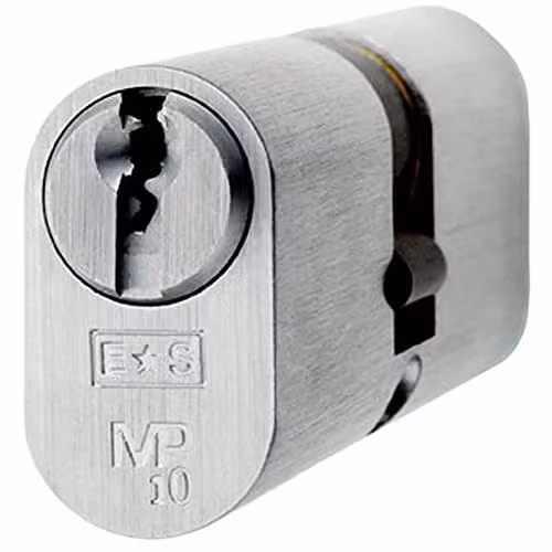 Loops 64mm Oval Double Cylinder Lock with 10 Pin Security in Satin Chrome