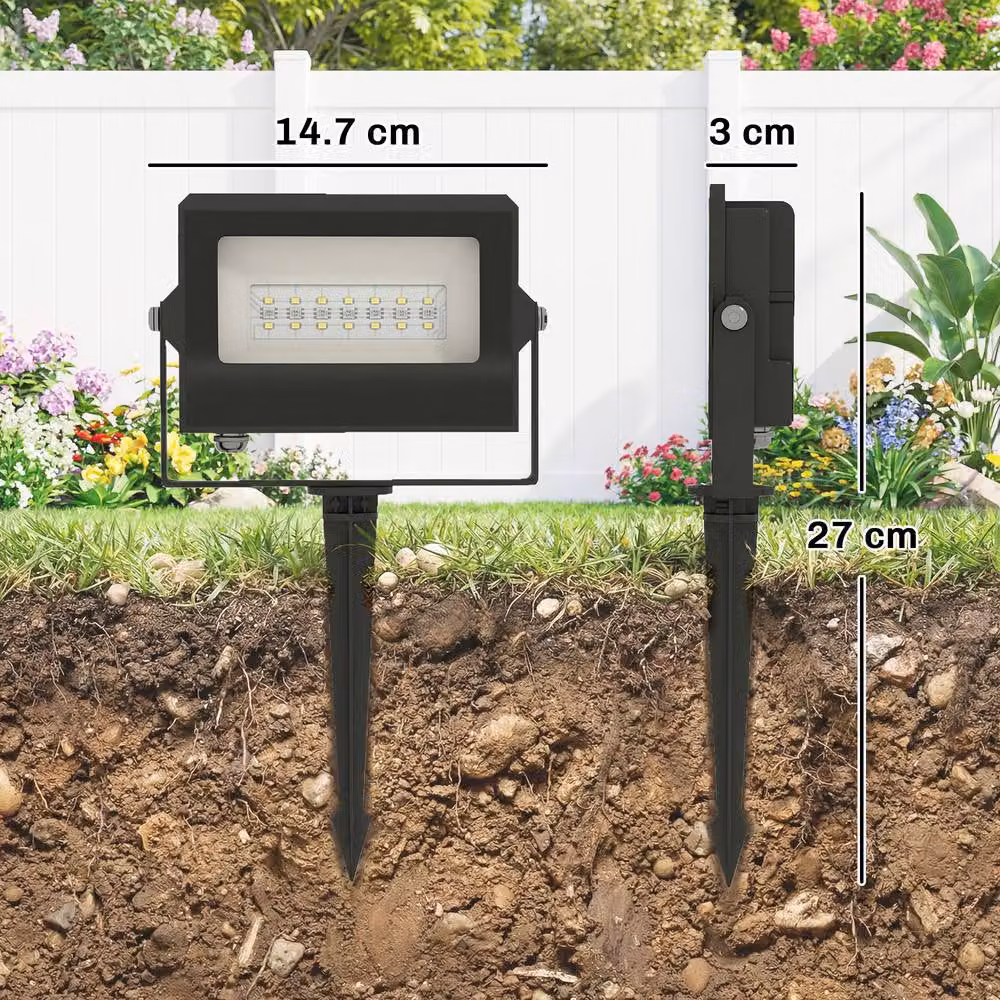 OUTSUNNY 32W LED Outdoor Floodlight with Remote Control and UK Plug, Black – 3