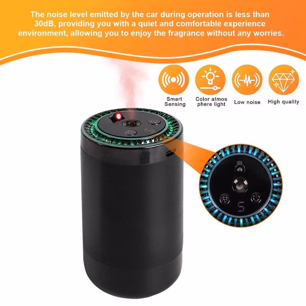 NESTLUNE LED Car Essential Oil Diffuser and Air Humidifier, Black, W: 100 cm, H: 15 cm – 3