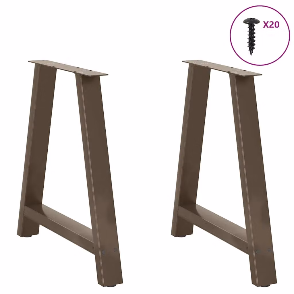 Berkfield Home A-Shaped Steel Coffee Table Legs, 2 Pieces, Black, W: 70 cm, H: 72-73 cm – 2