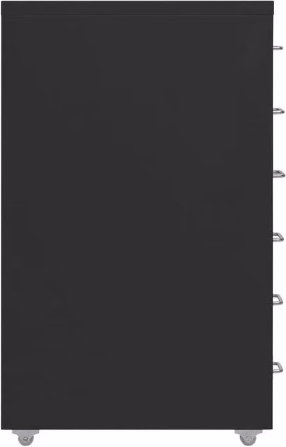 Berkfield Home Mobile Metal File Cabinet in Black, W/D/H: 28 x 41 x 69 cm
