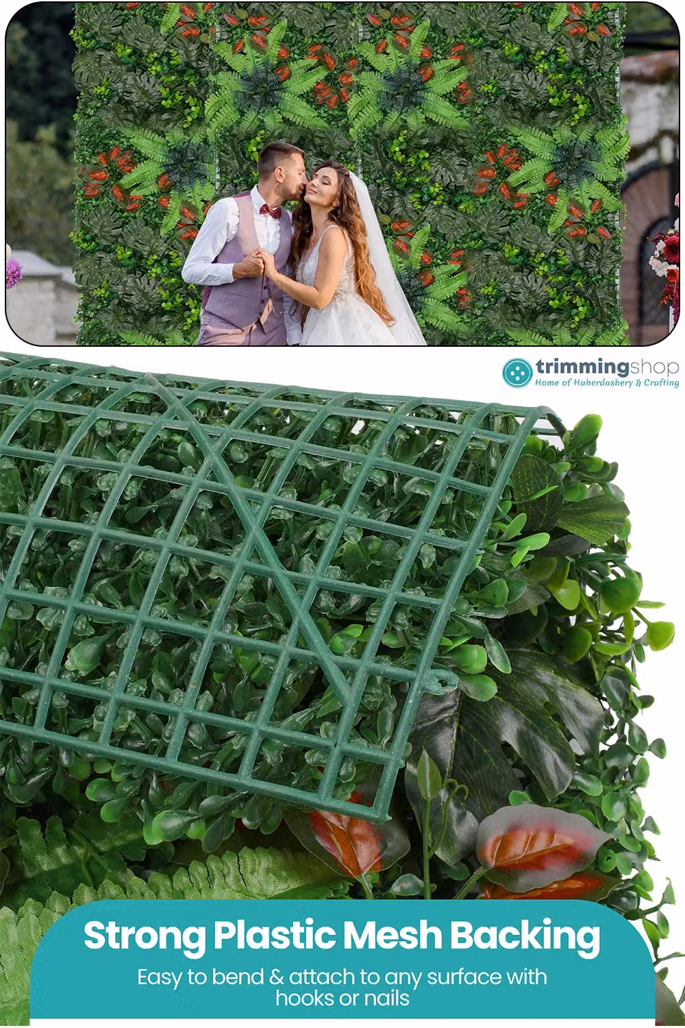 Neel Blue Green Artificial Grass Wall Panels for Floral Backdrop and Barriers – 3