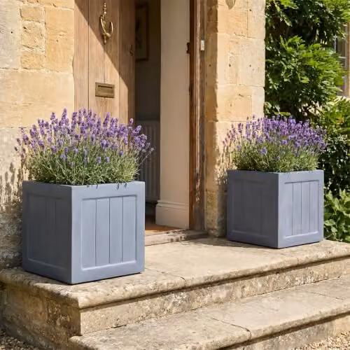 IDEALIST Grey Reinforced Stone Square Planter, 37 cm – 12