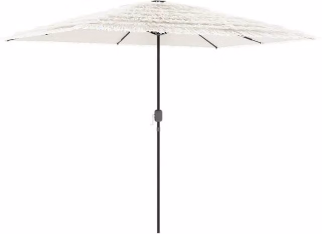 Berkfield Home Garden Parasol in White with Steel Pole, W/D/H: 300 x 200 x 250 cm