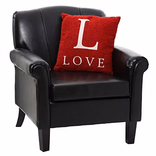 Orsina Red Chenille Love Words Square Cushion, 45 x 45 cm – 3