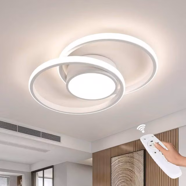 Goeco Modern Round LED Ceiling Light, 40W, Dimmable with Remote Control, White – 1