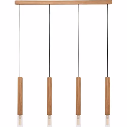 Netlighting Madera Brown Wood Bar Pendant Ceiling Light with 4 x G9 Sockets