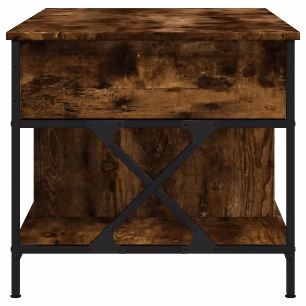 Berkfield Home Smoked Oak Coffee Table in Brown with Lift Mechanism, W/D/H: 100 x 55 x 50 cm – 4