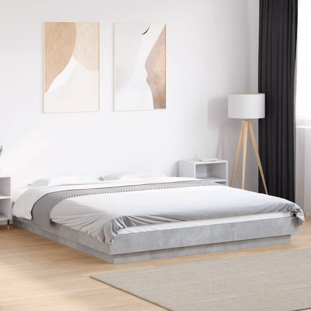 Berkfield Home Modern Bed Frame in Grey, W/D/H: 150 x 200 x 170.5 cm – 2