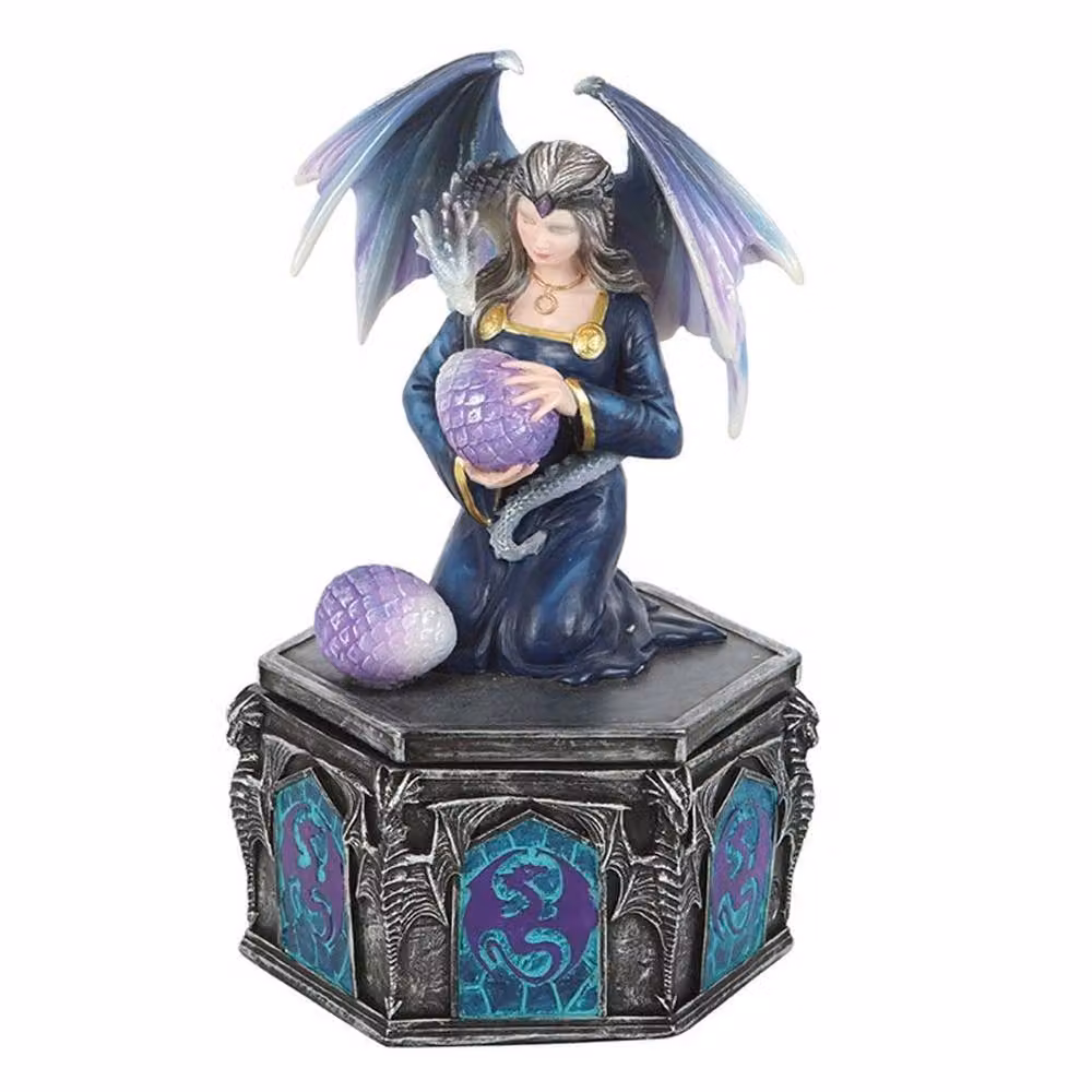 Uniqueful Dragon Friendship Spring Box by Anne Stokes, Multicolour Tabletop Decoration – 3