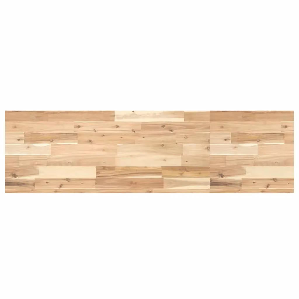 Berkfield Home Floating Shelf in Brown Untreated Solid Acacia Wood, W/D/H: 140 x 40 x 4 cm