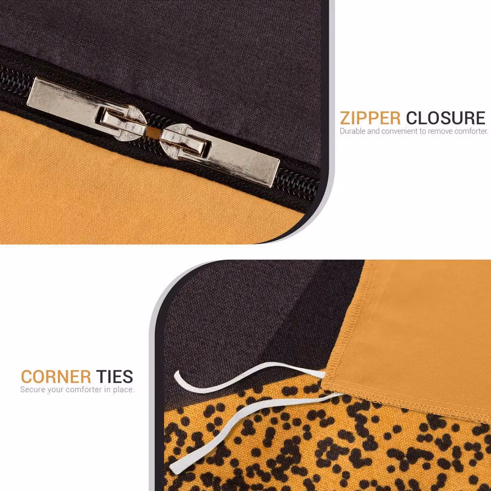 Grace 4 Piece Super King Microfibre Duvet Cover Set with Fitted Sheet in Gold and Black – 13