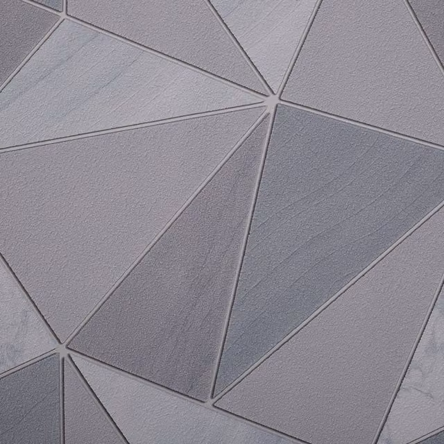 Livingandhome Modern Geometric Abstract Vinyl Wallpaper Roll in Grey