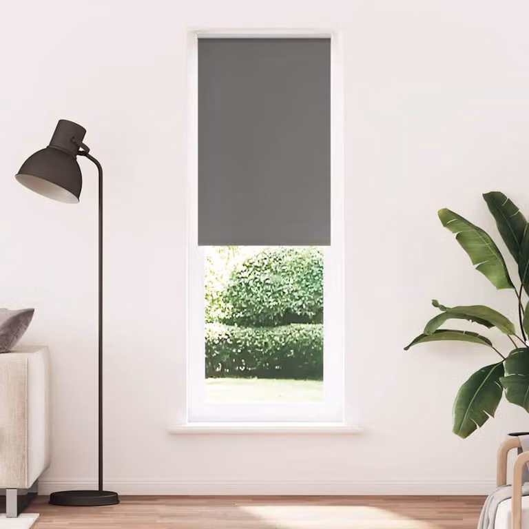 Berkfield Home Grey Blackout Roller Blind, Thermal Insulating Polyester, W: 70 cm, H: 230 cm