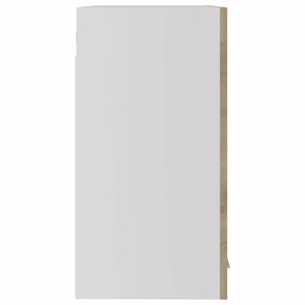 Berkfield Home Hanging Glass Cabinet in Sonoma Oak, Light Brown, W/D/H: 60 x 31 x 60 cm – 2