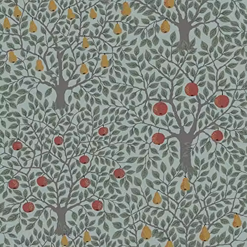 A-Street Prints Apelviken Apples Pears Branches Green Botanical Floral Wallpaper Roll