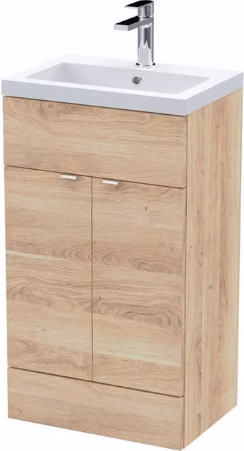 Balterley Alrewas Contemporary 2 Door Floor Standing Bathroom Vanity Basin Unit in Brown Oak