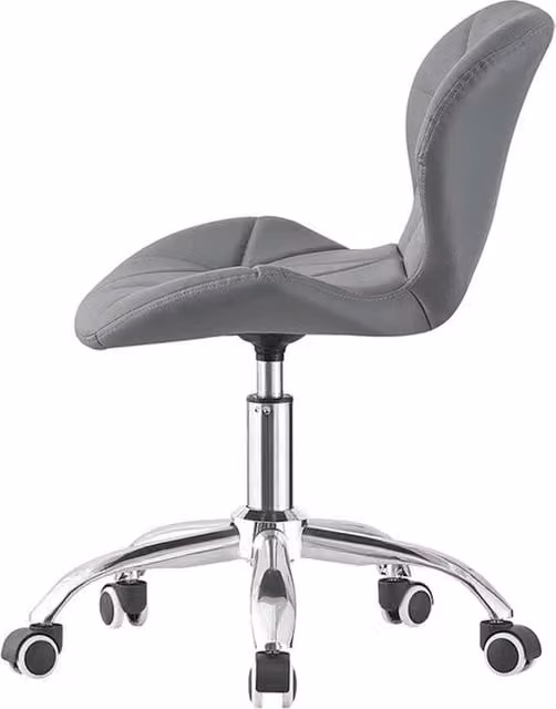 FORGEVIO Grey Faux Leather Height Adjustable Task Chair for Home Office and Dining – 1