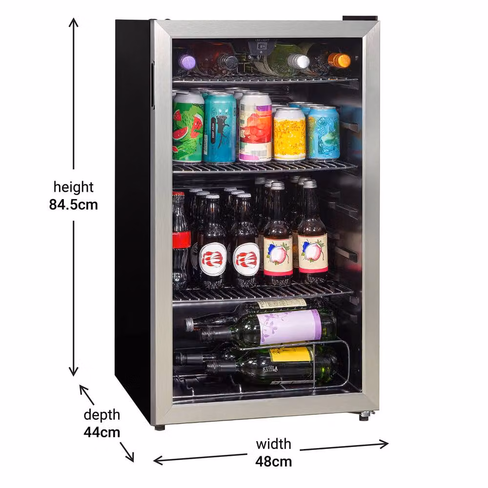 Kuhla K48BC101SS Under Counter Drinks Cooler with Glass Door and LED Light, Silver – 6