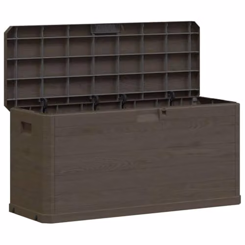 vidaXL Modern Brown Plastic Garden Storage Box 280 L